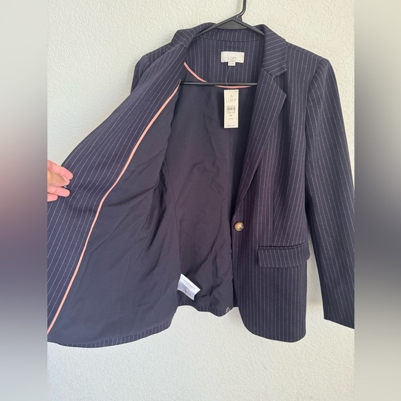 NWT Loft Navy Blue Pinstripes Blazer SIZE 6P - Picture 5 of 11